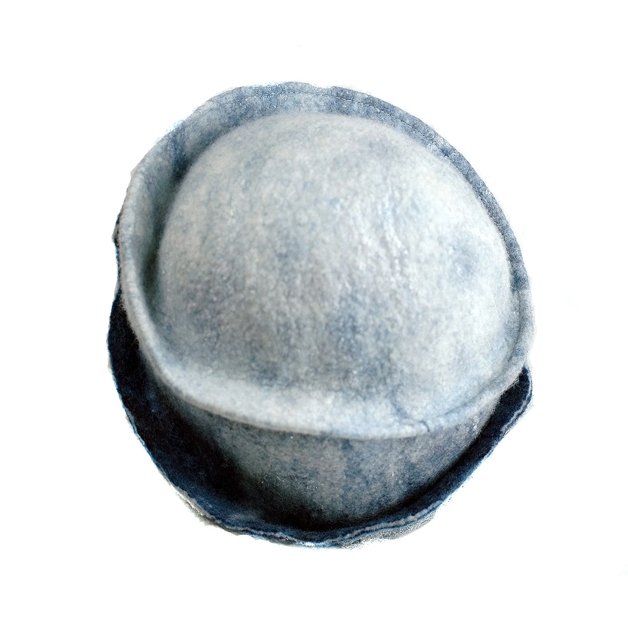 ~ Adopted ~ Ombre Indigo and White Felted Cloche