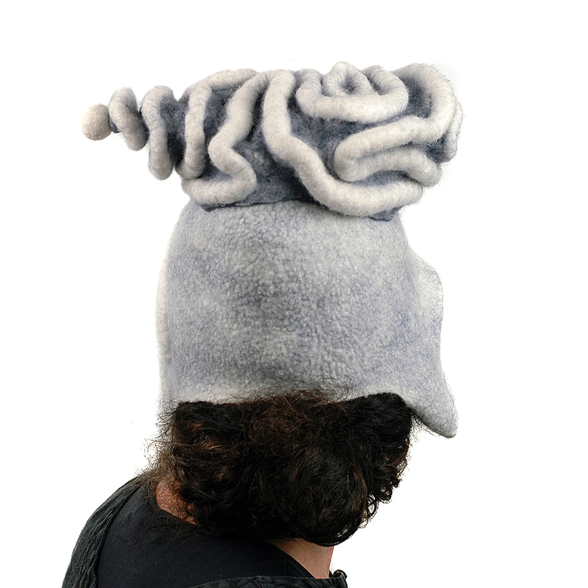 ~ Adopted ~ White Surrealistic Brain Hat
