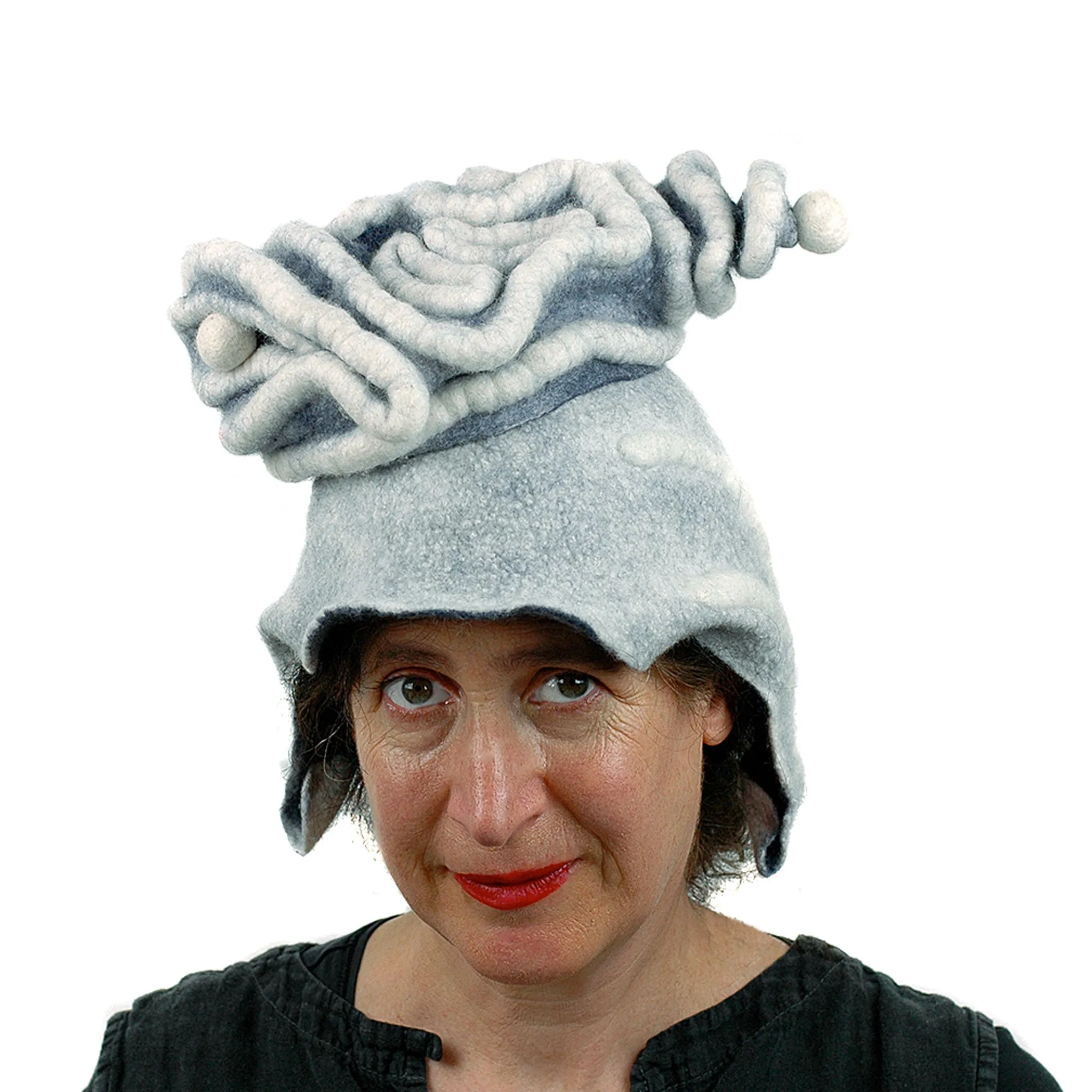~ Adopted ~ White Surrealistic Brain Hat