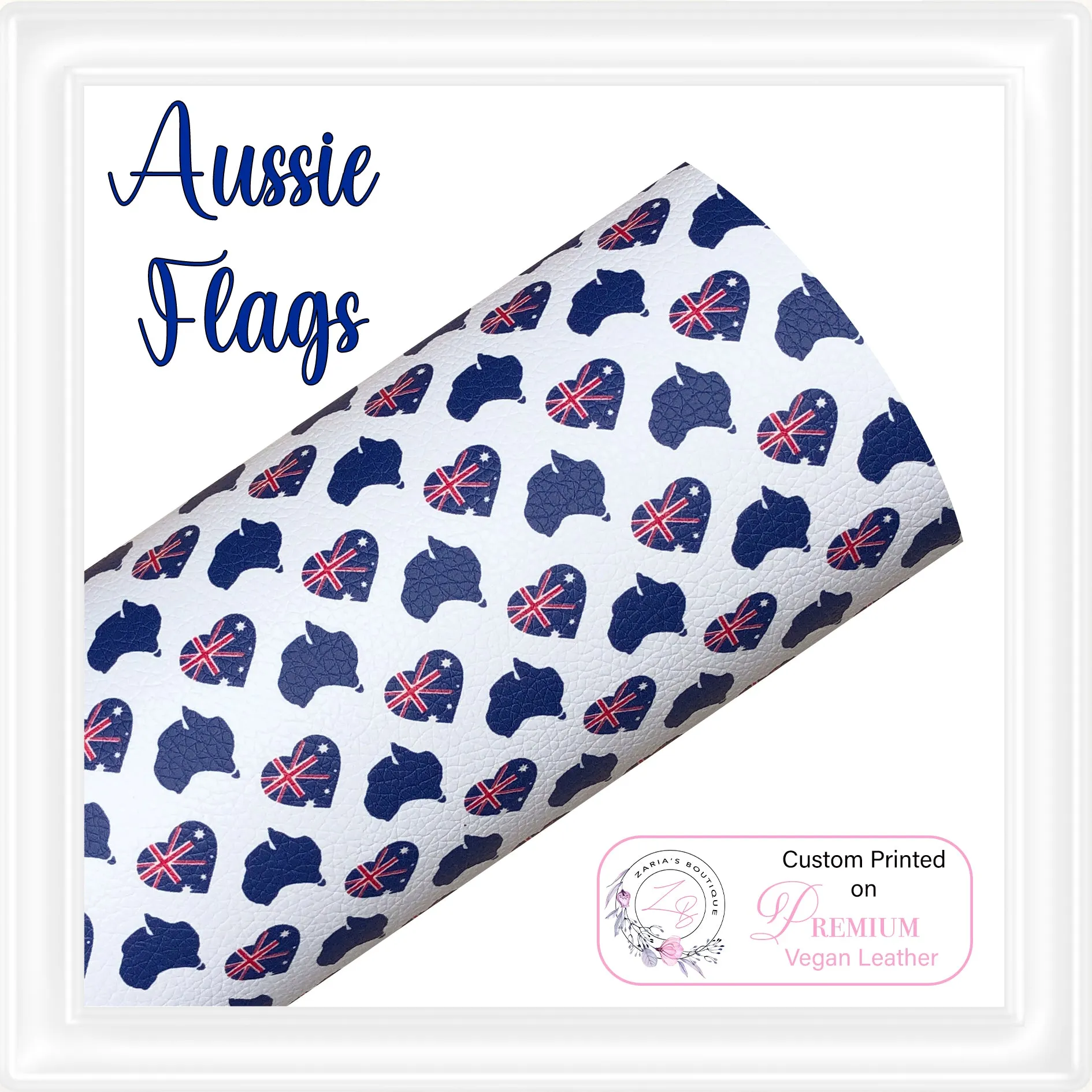 ⋅ Aussie Flags ⋅ Custom Printed Premium Vegan Faux Leather ⋅ 