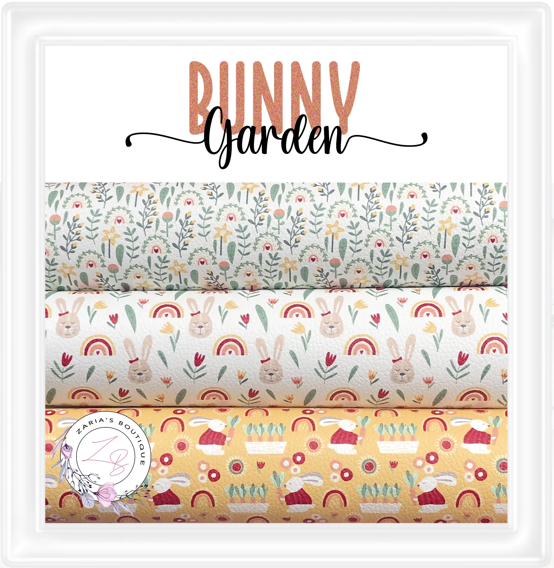 ⋅  Bunny Garden ⋅ Custom Premium Vegan Faux Leather