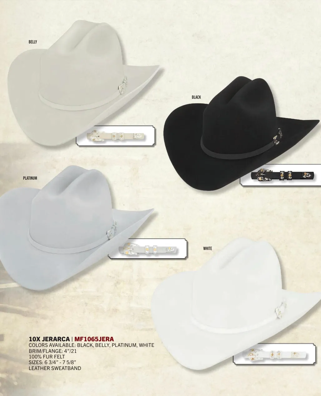 10X Larry Mahan Jerarca Fur Felt Cowboy Hat Black