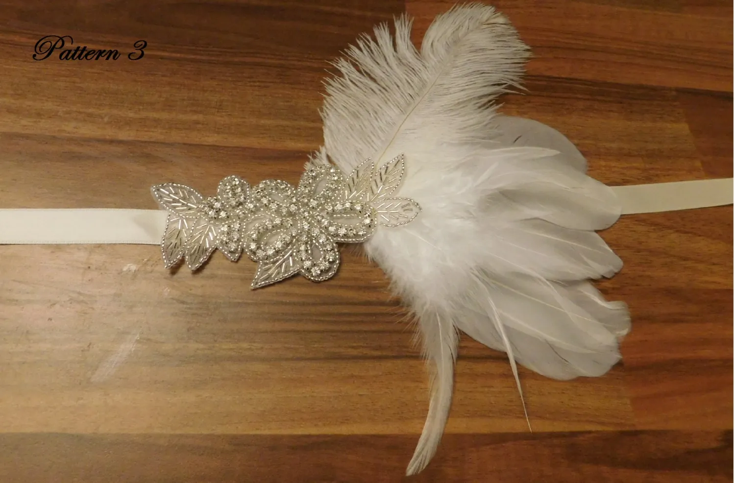 1920s Flapper Headpiece, Gatsby Headband, Crystal Beaded Great Gatsby Headband, Vintage 1920s-40s sparkly headband, Feather fascinator