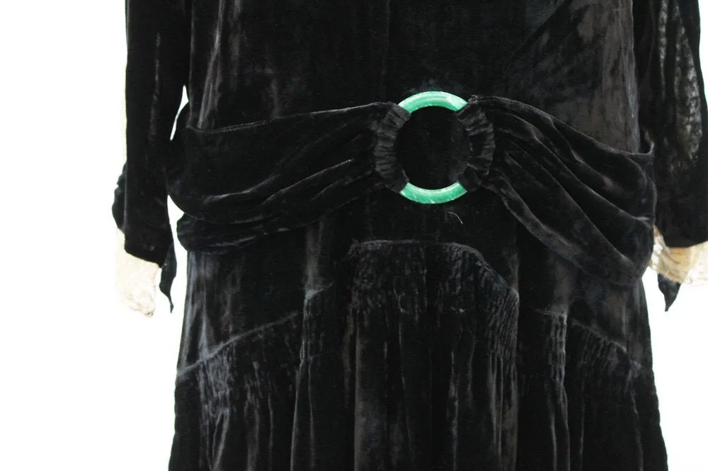 1920s silk velvet dress xs small | new winter