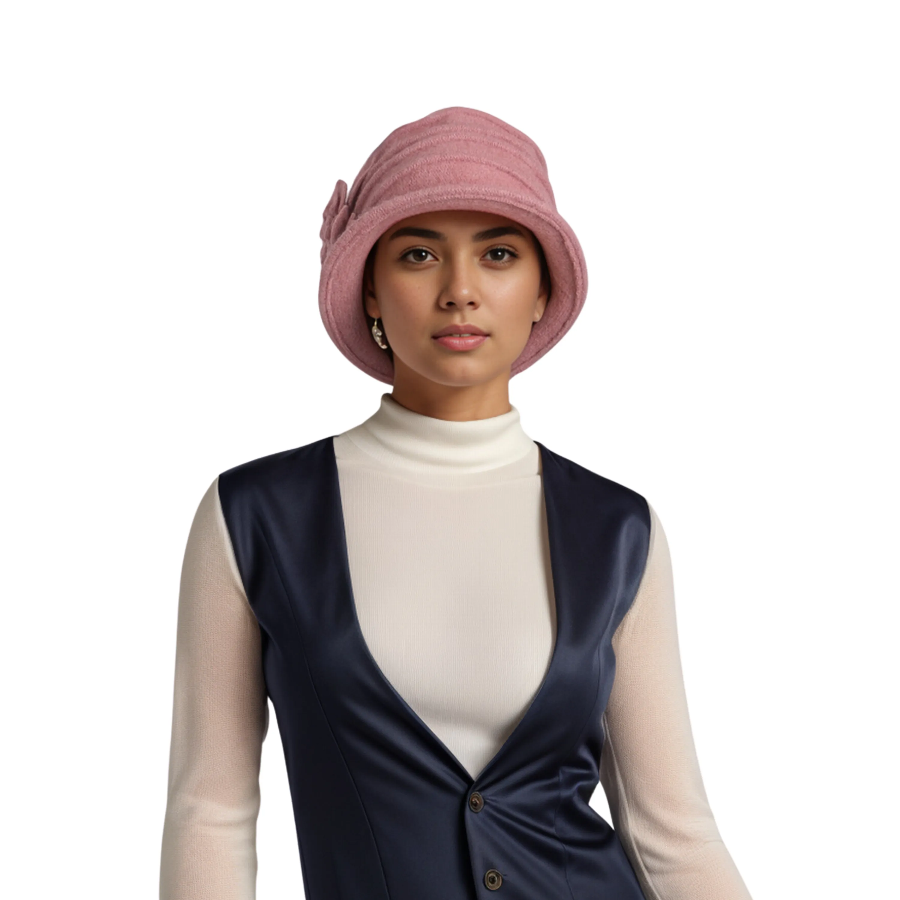 1920s Style for Ladies Wool Cloche Bucket Hats