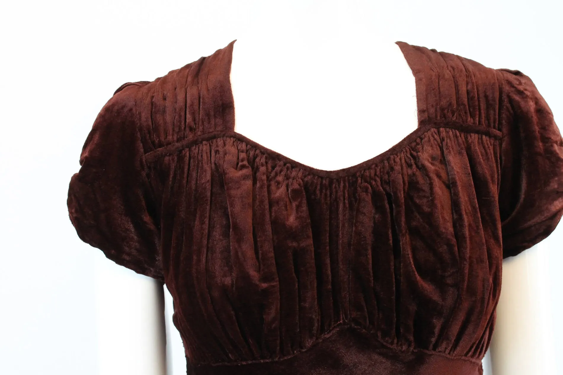 1930s velvet dress bias cut gown xs | new winter
