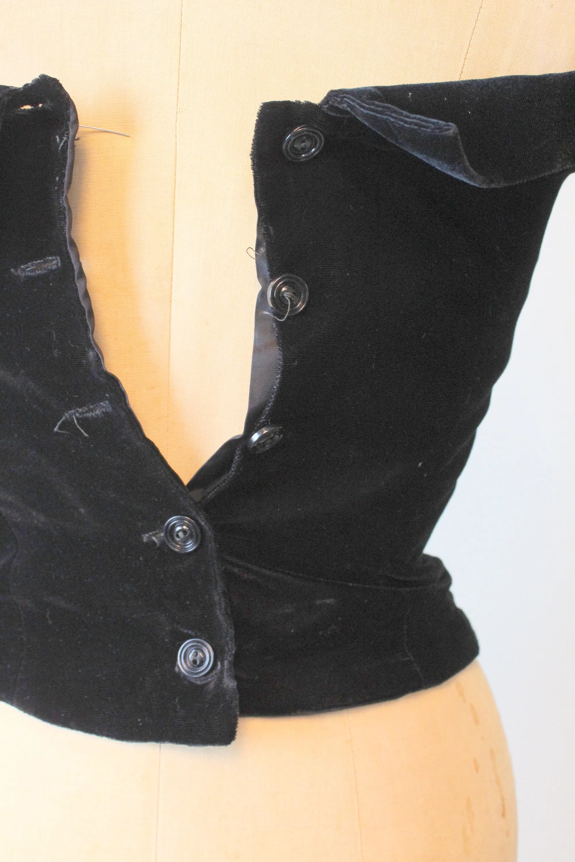 1950s VELVET bustier button back top xs  | new fall