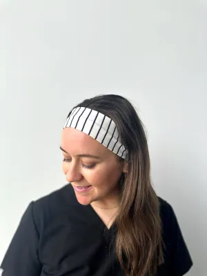 2 Pack - Flatband - Black/White Stripe & Black