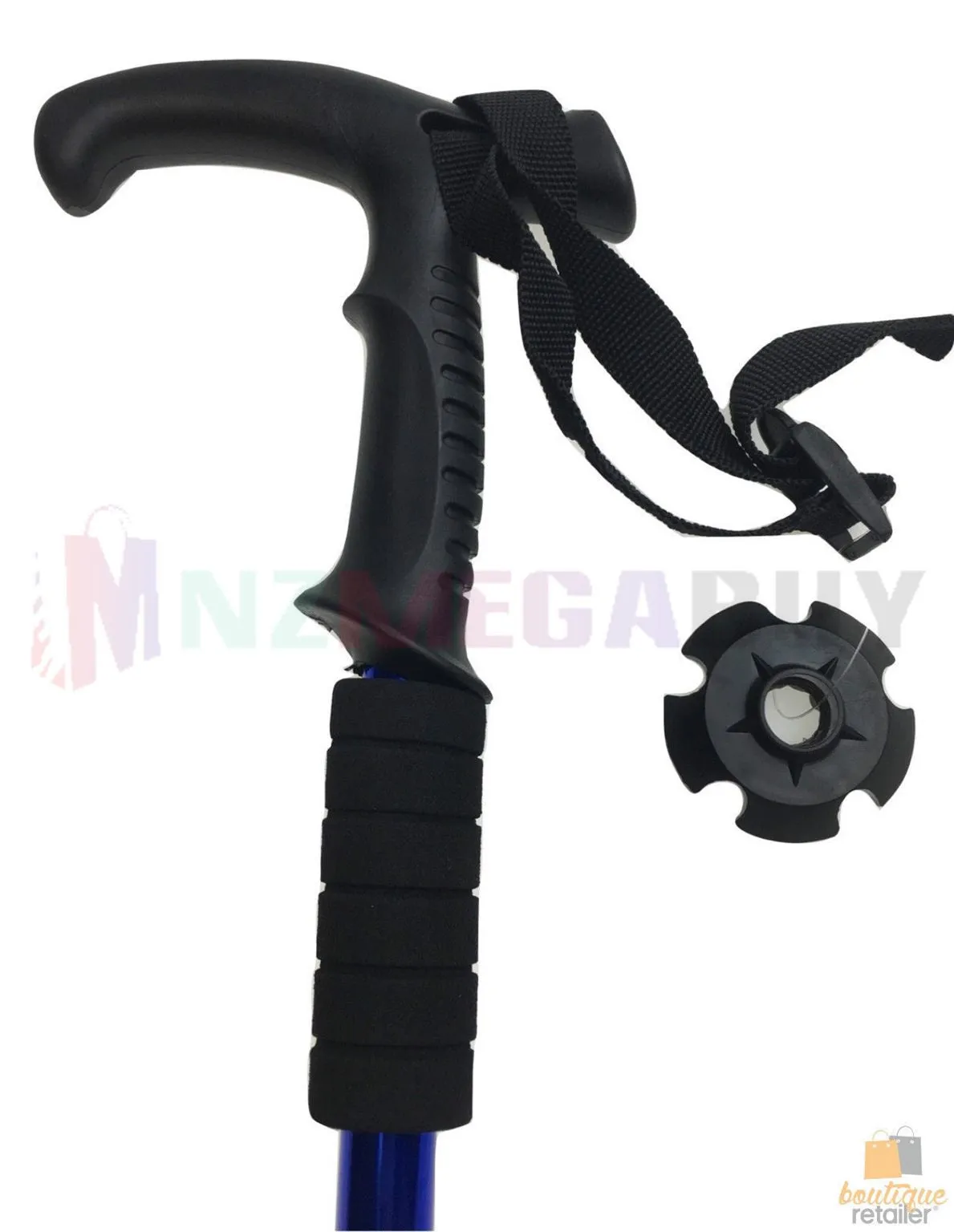 2 x Hiking Trekking Poles Walking Stick Anti Shock Adjustable Camping * Black