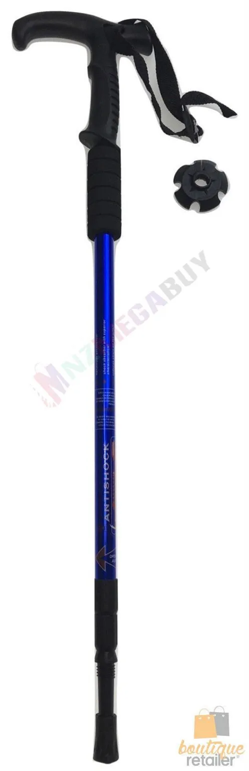 2 x Hiking Trekking Poles Walking Stick Anti Shock Adjustable Camping * Blue