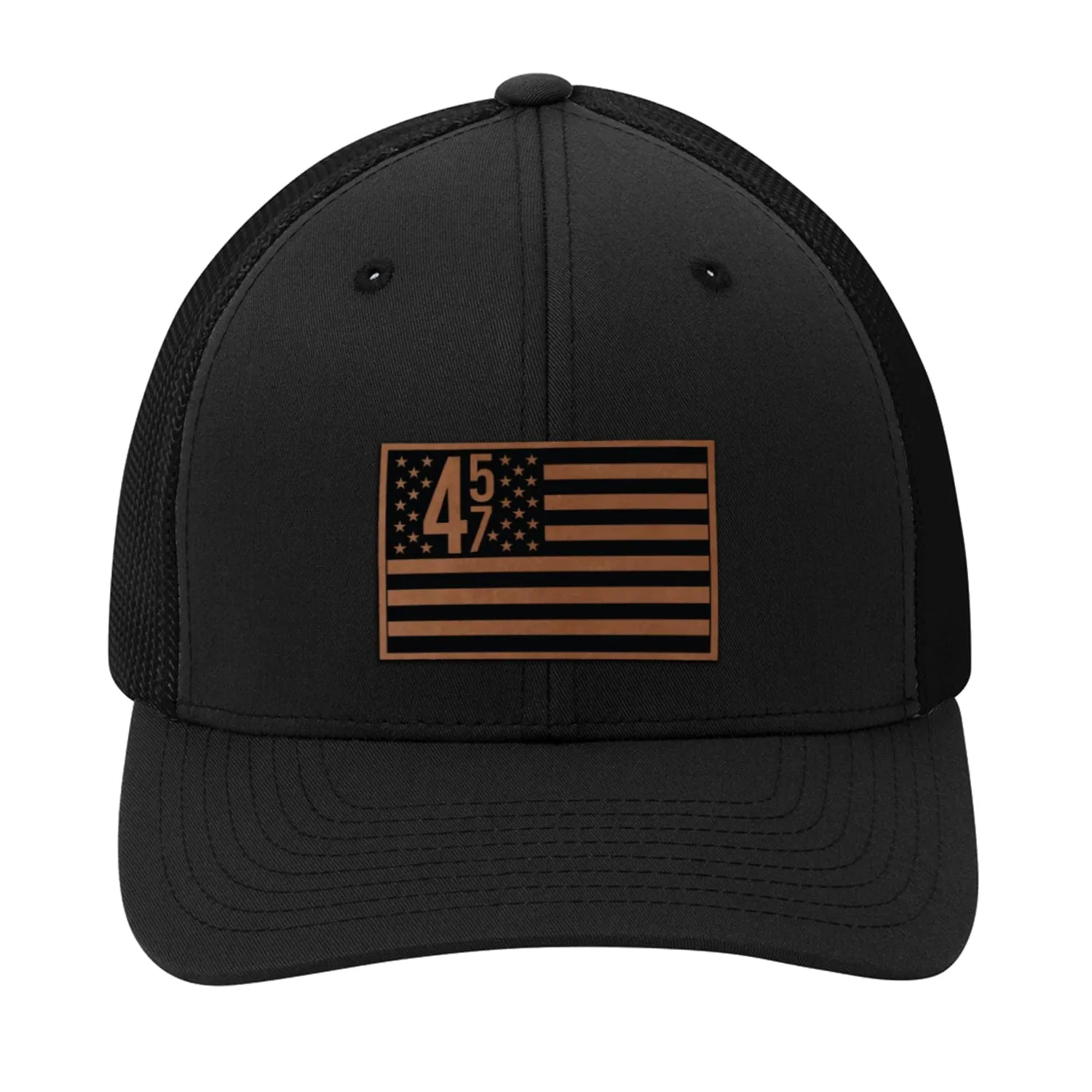 45 47 Leather Patch Hat