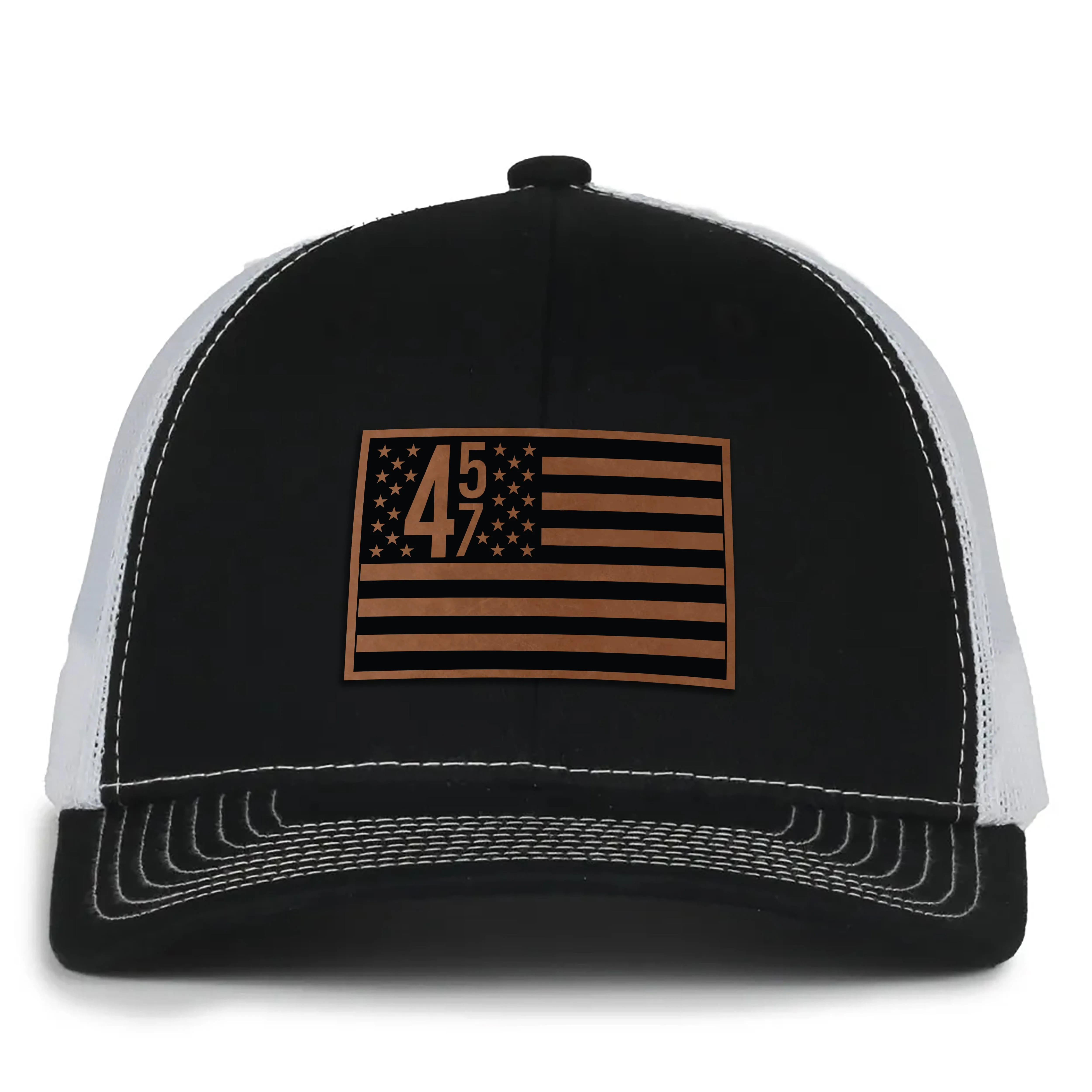 45 47 Leather Patch Hat