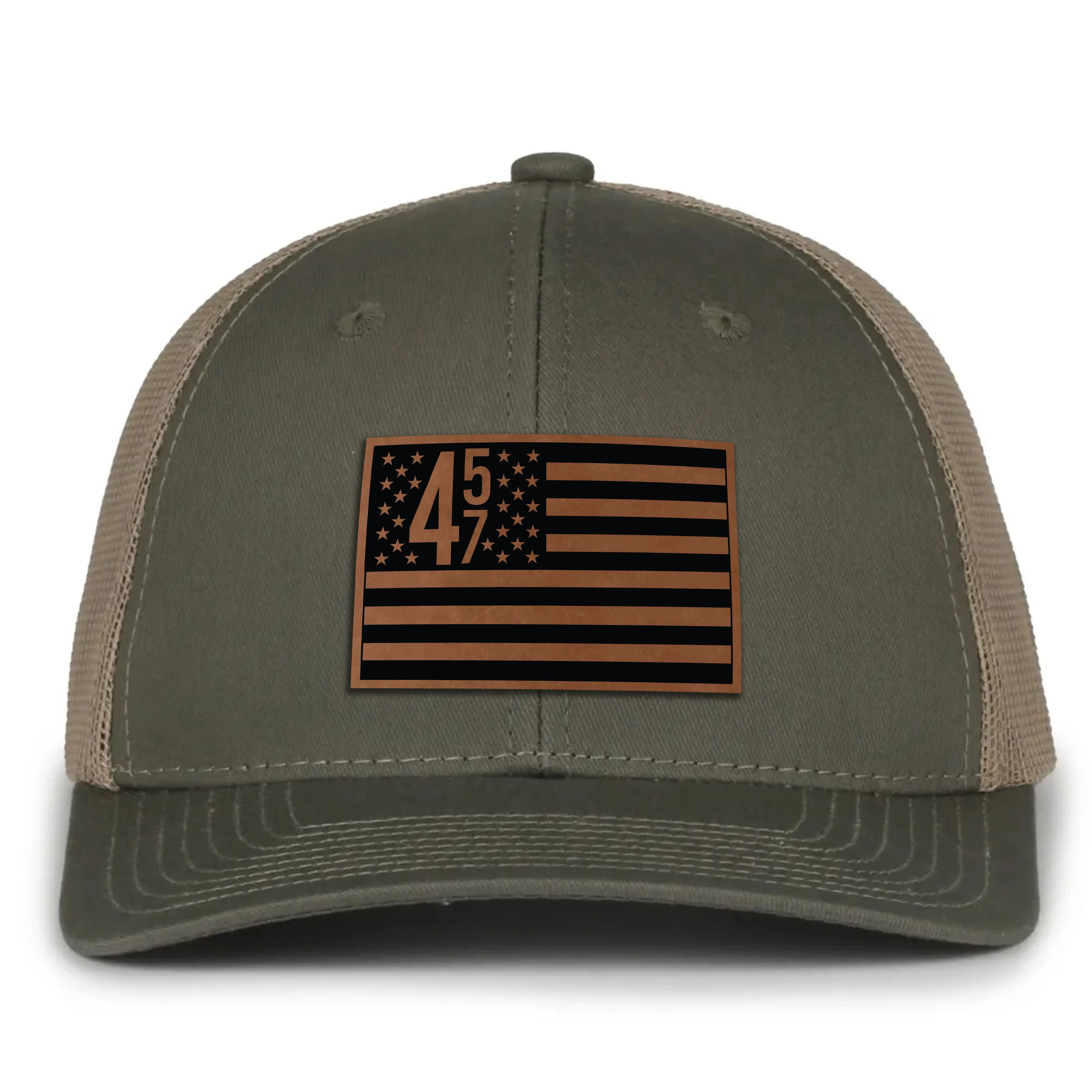 45 47 Leather Patch Hat