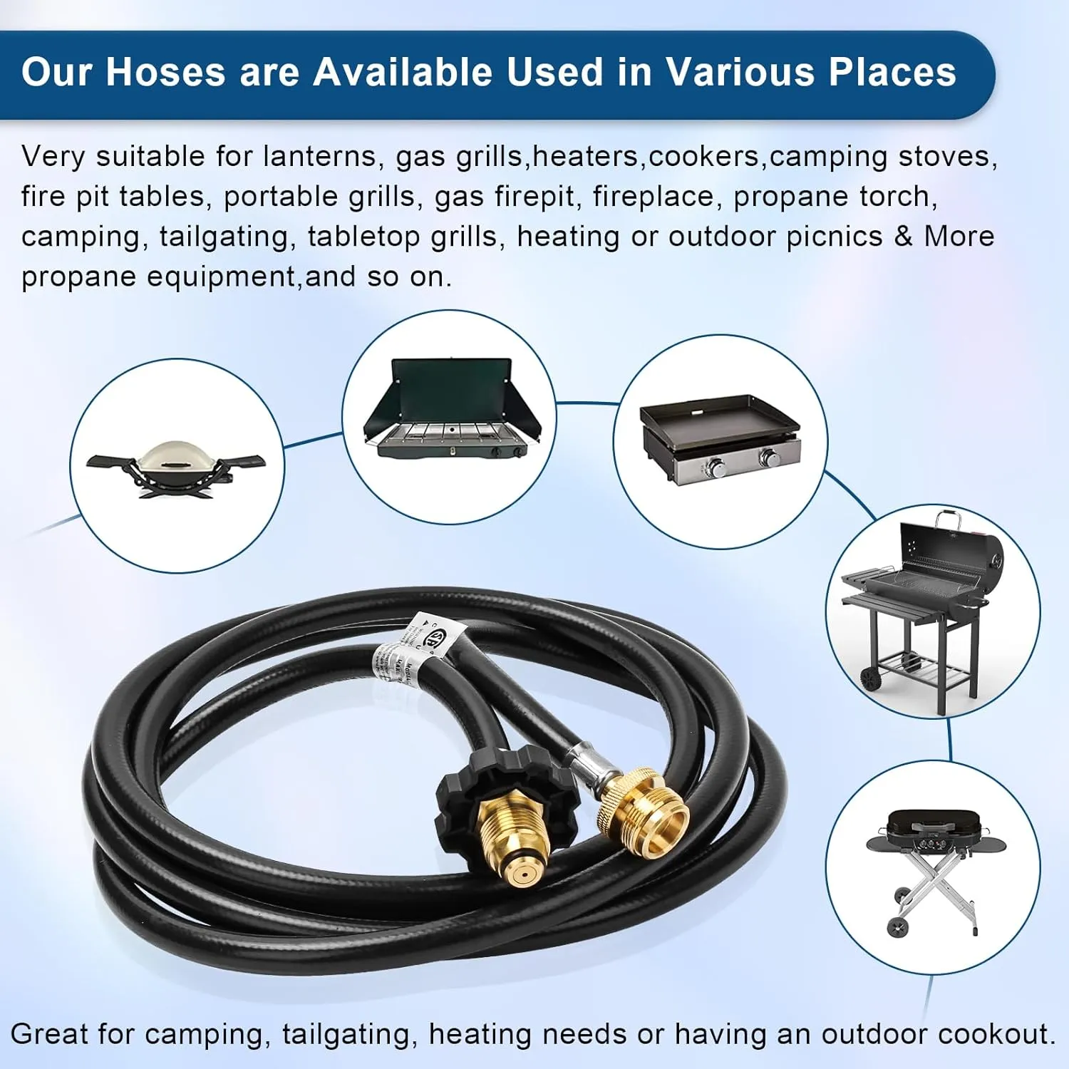 5Ft Propane Heater Adapter Hose Assembly, Compatible with Big Buddy Heater, Cole