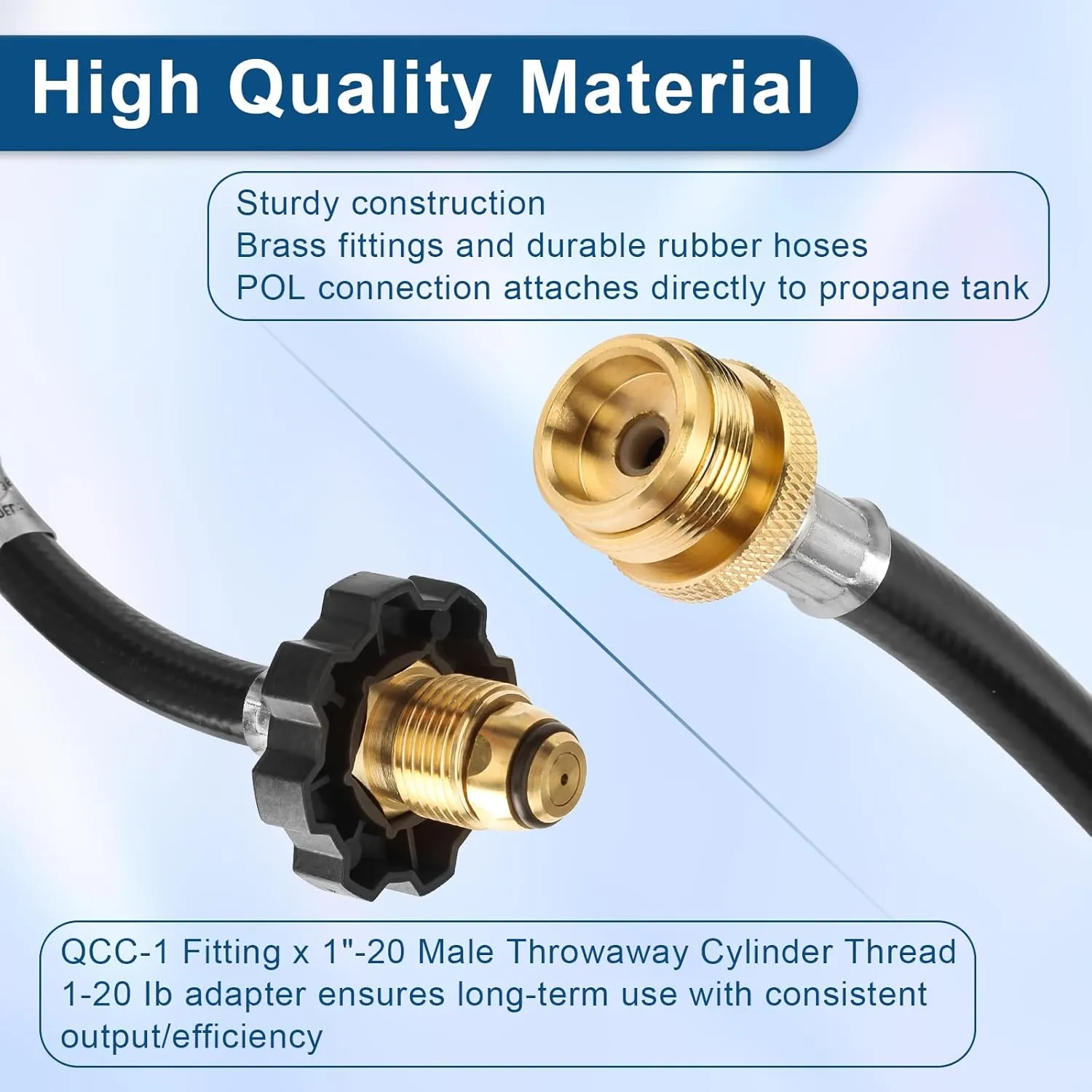 5Ft Propane Heater Adapter Hose Assembly, Compatible with Big Buddy Heater, Cole