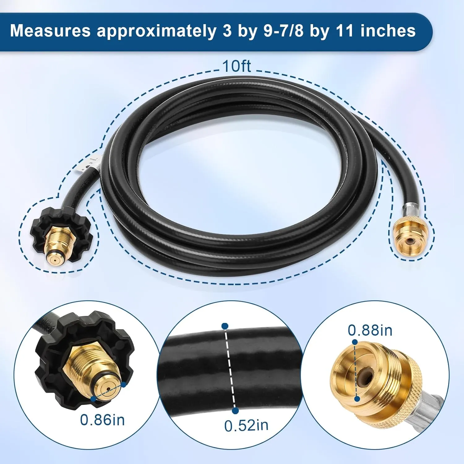 5Ft Propane Heater Adapter Hose Assembly, Compatible with Big Buddy Heater, Cole