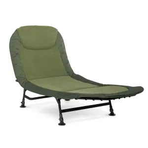 Adjustable Fishing Bedchair Fleece Mattress, Built-In Pillow, 6 Adjustable Feet - DL77