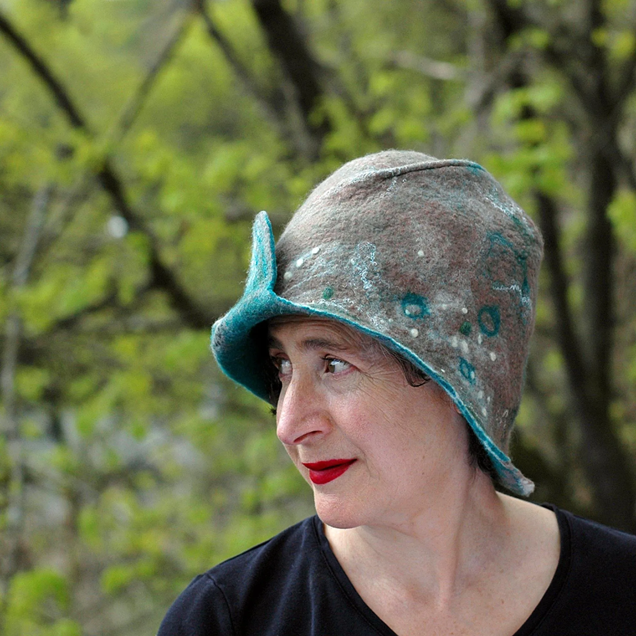 ~Adopted~ Felted Taupe Highland Cloche