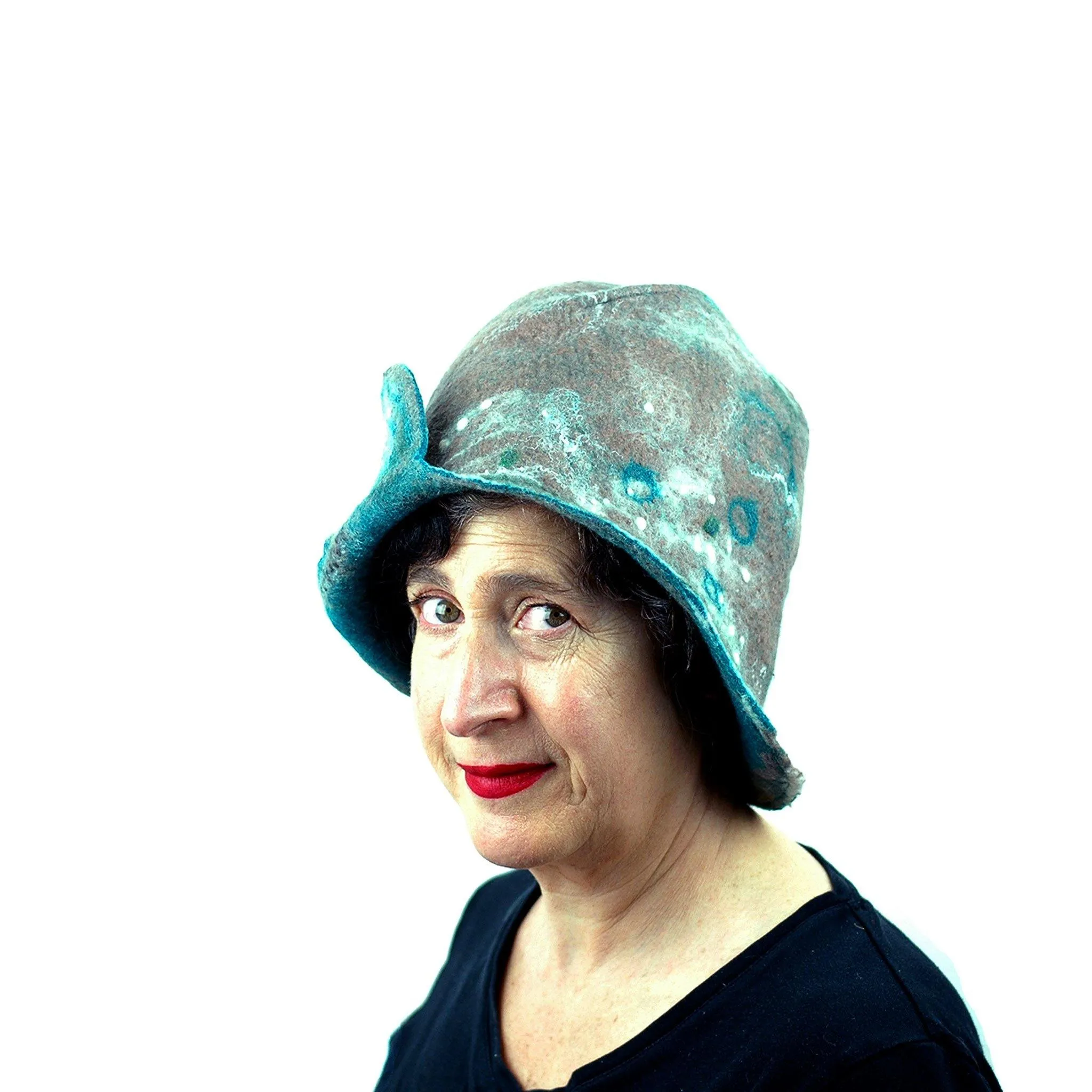 ~Adopted~ Felted Taupe Highland Cloche