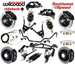 AIR RIDE & 4-LINK SYSTEM,ARMS,WILWOOD 13" BRAKES,BLACK CALIPERS,67-70 COUGAR