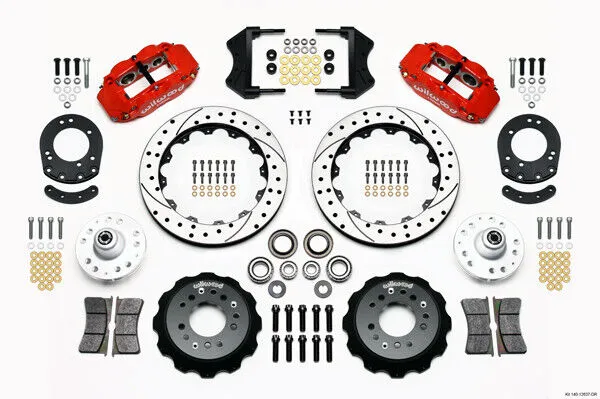 AIR RIDE & 4-LINK SYSTEM,ARMS,WILWOOD 13" DRILLED BRAKES,RED CALIPERS,67-70 COUG