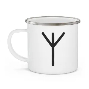 Algiz (Protection) Viking Rune Enamel Camping Mug