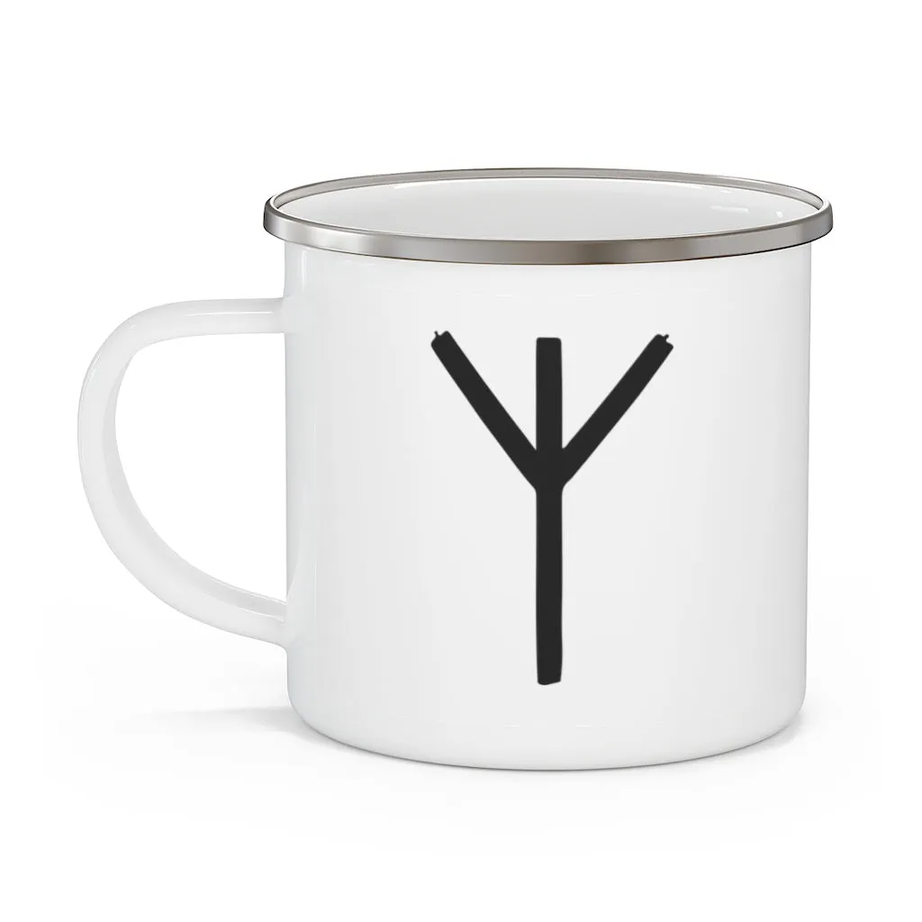 Algiz (Protection) Viking Rune Enamel Camping Mug