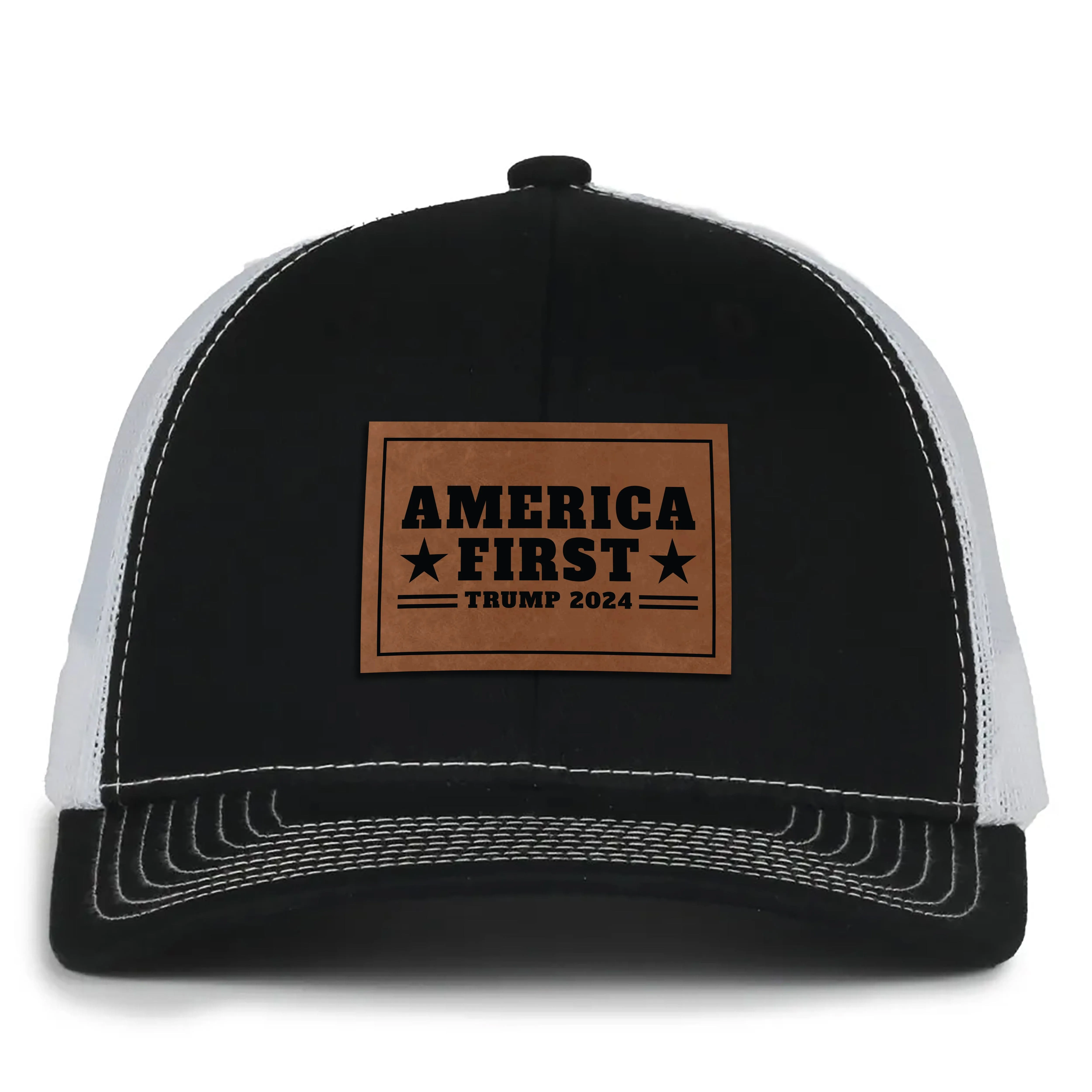 America First Leather Patch Hat