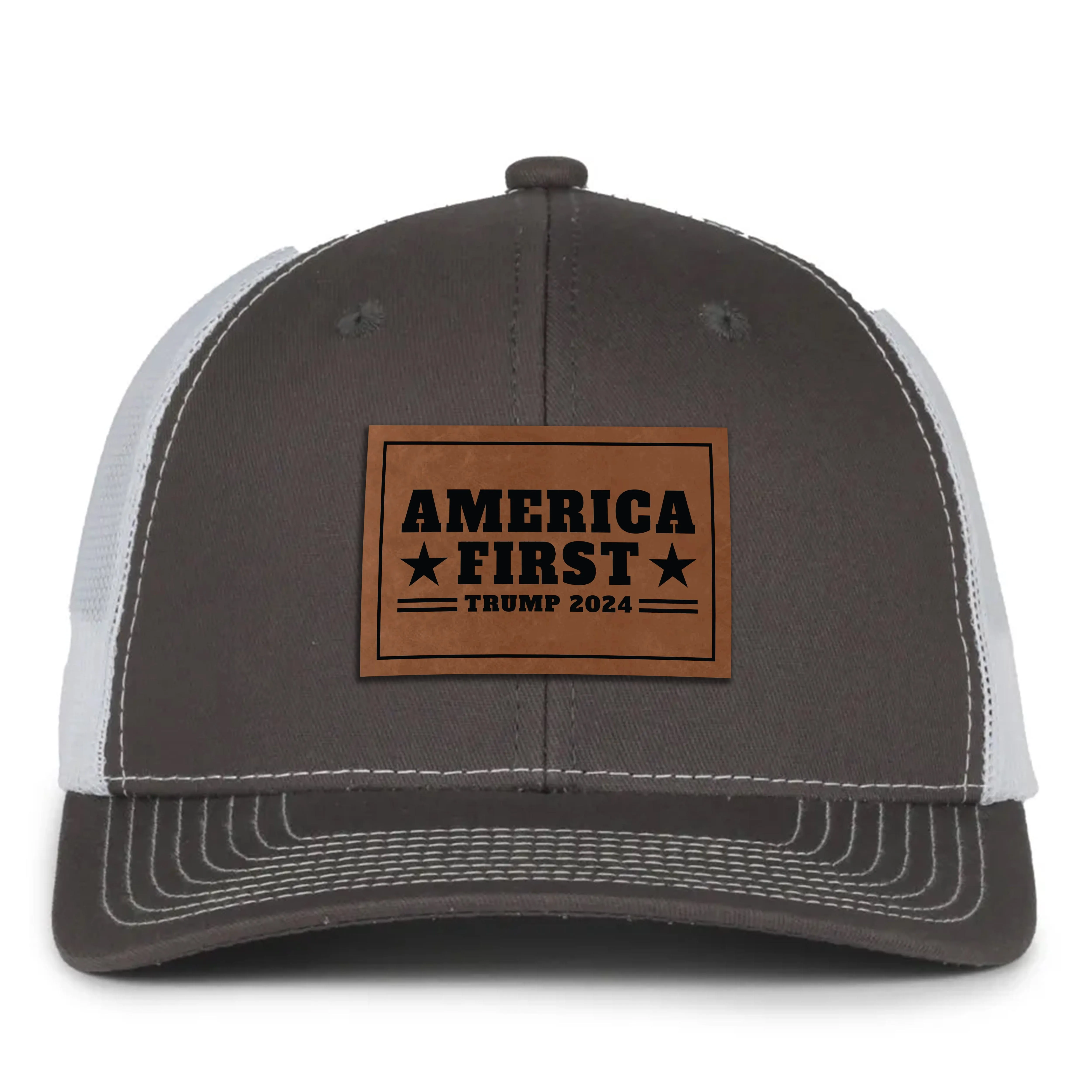 America First Leather Patch Hat