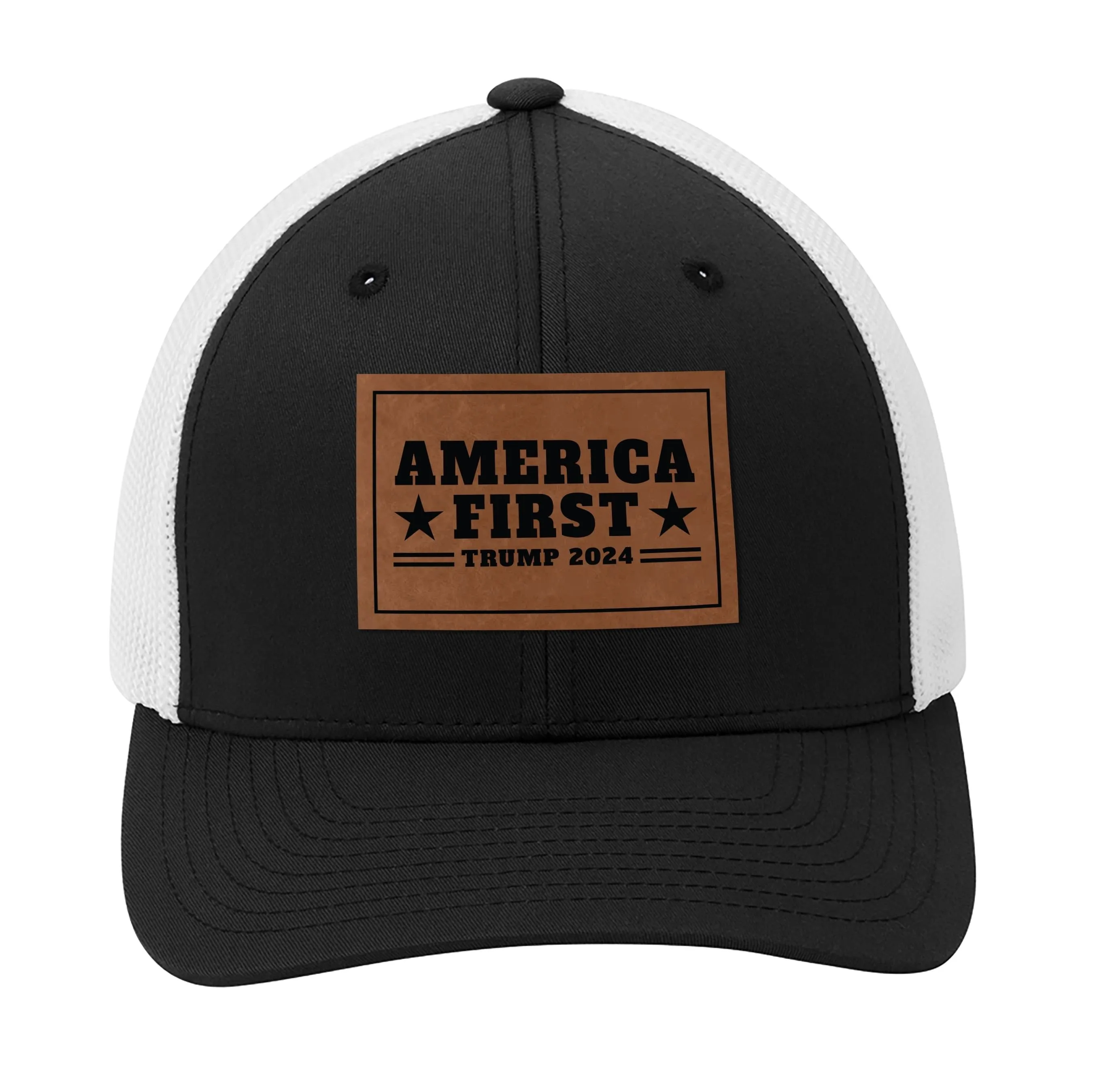 America First Leather Patch Hat