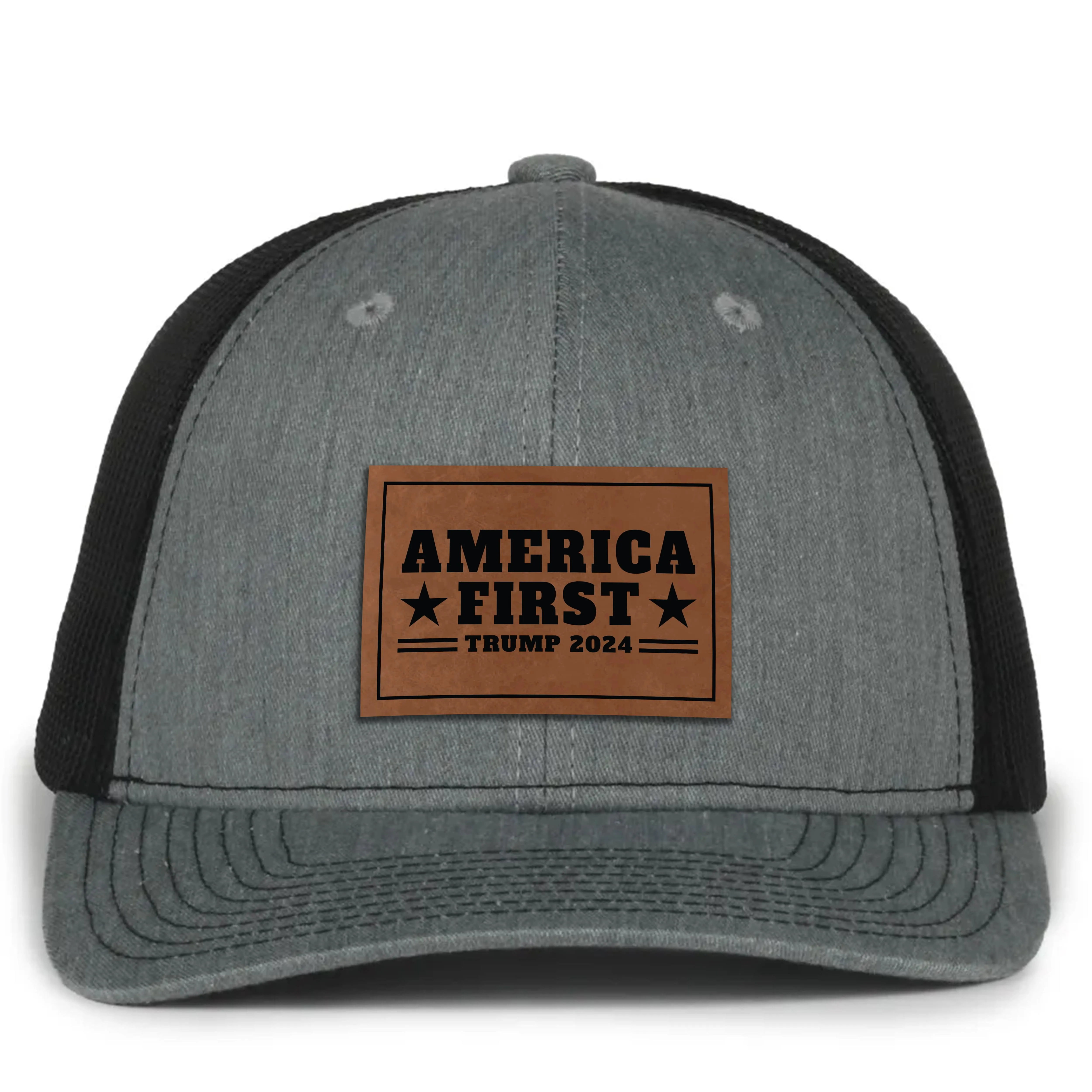 America First Leather Patch Hat