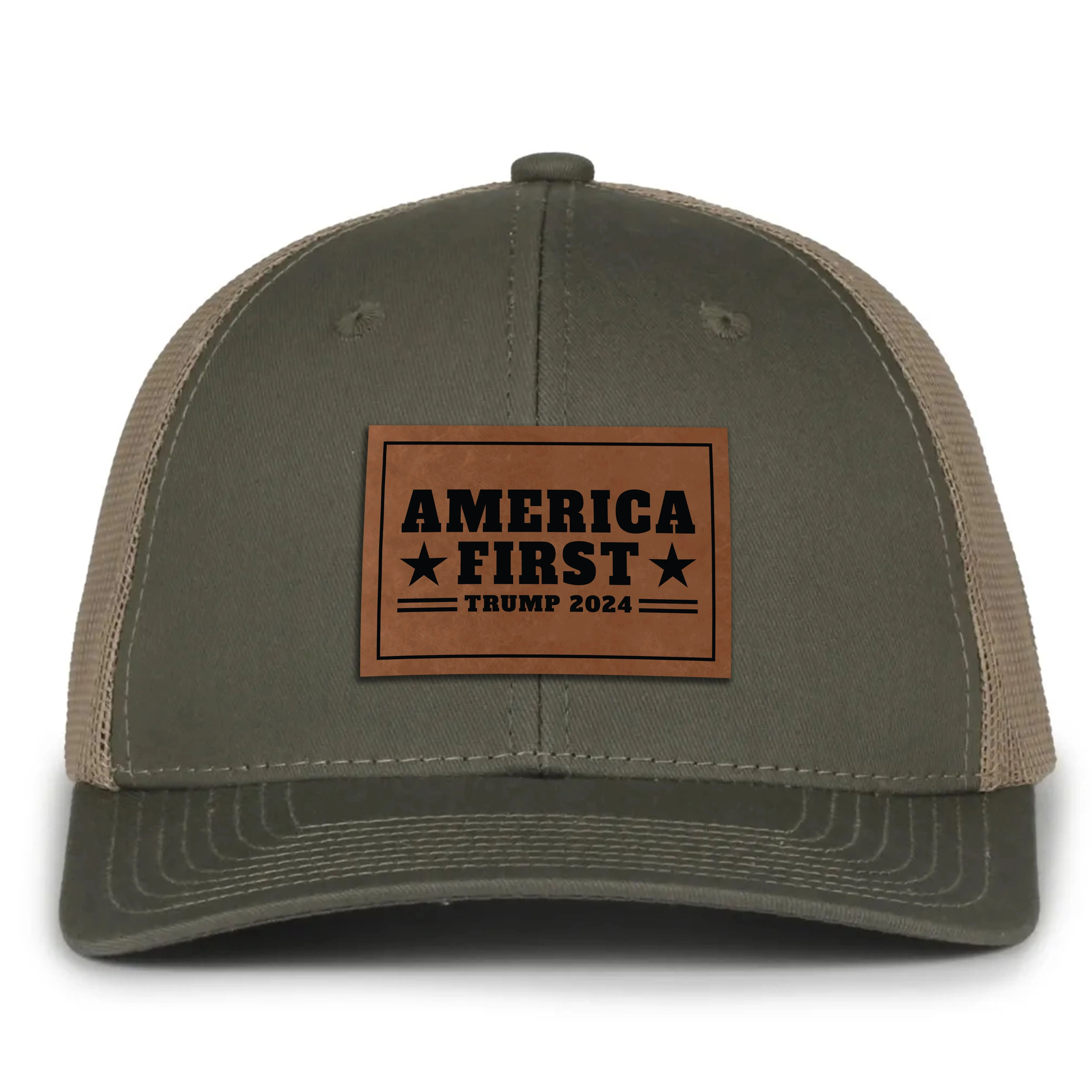 America First Leather Patch Hat