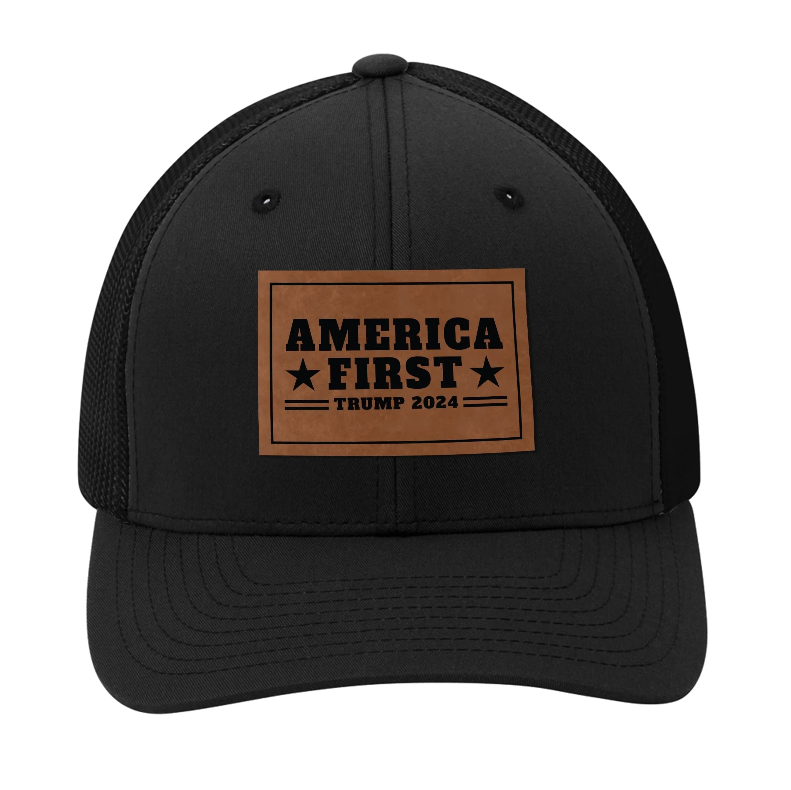 America First Leather Patch Hat