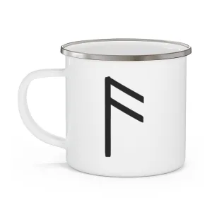 Ansuz (Wisdom) Viking Rune Enamel Camping Mug
