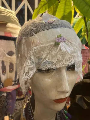 Antique Cream and Lavender Night Cap