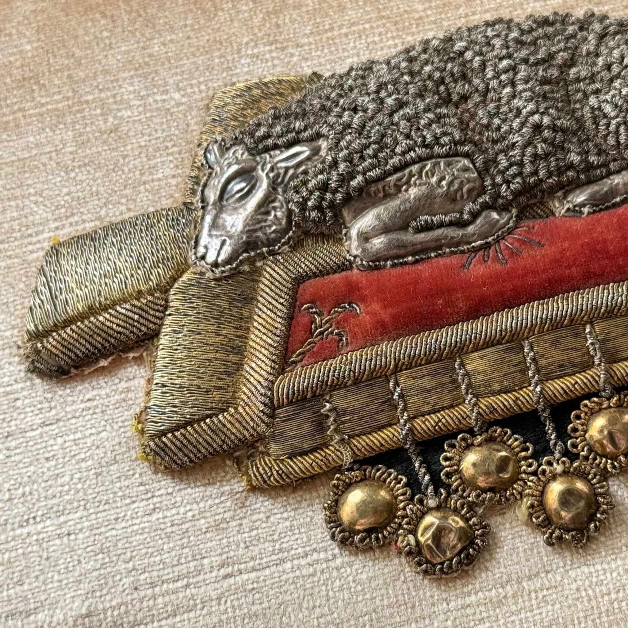 Antique Ecclesiastic Applique of the Lamb of God (#A053324 | 13 x 17")