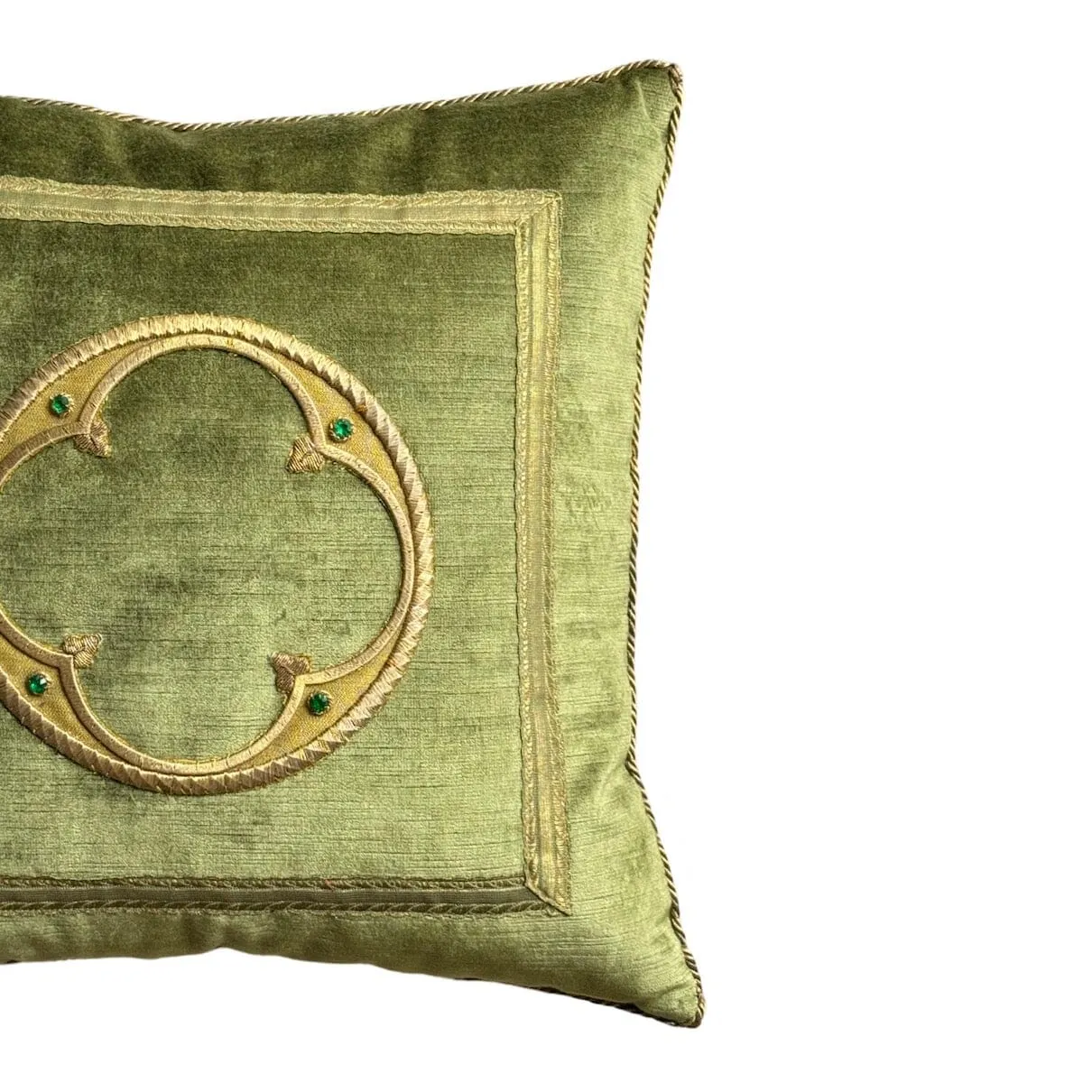 Antique Ecclesiastic Raised Gold Metallic Embroidery (E052524 | 16 1/2 x 16 1/2)