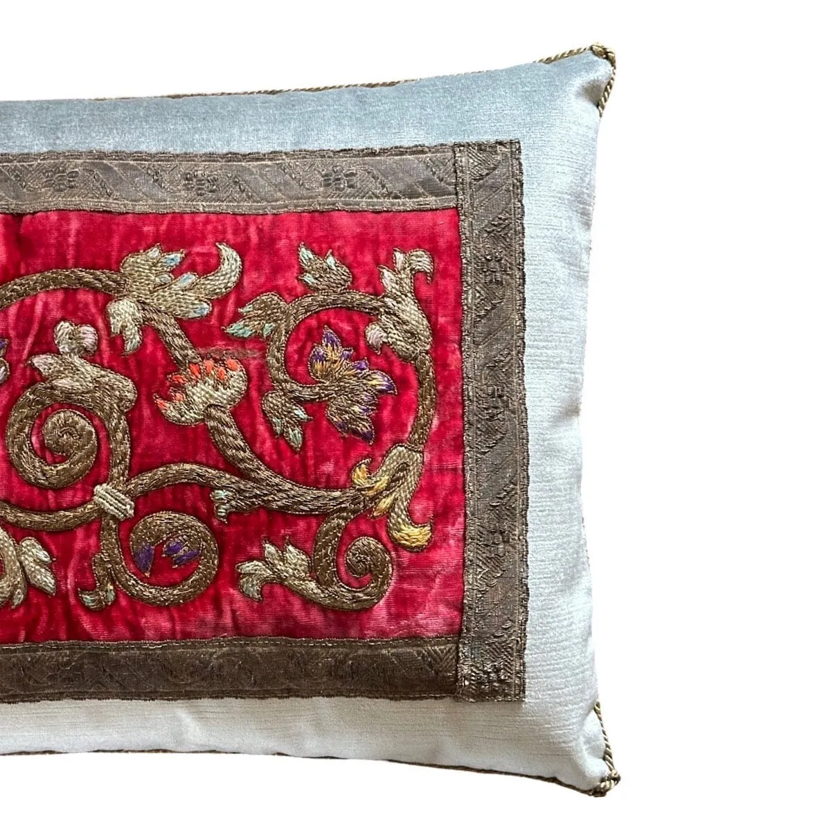 Antique European Silk and Metallic Embroidery (#E030824 | 14 1/2 x 26")