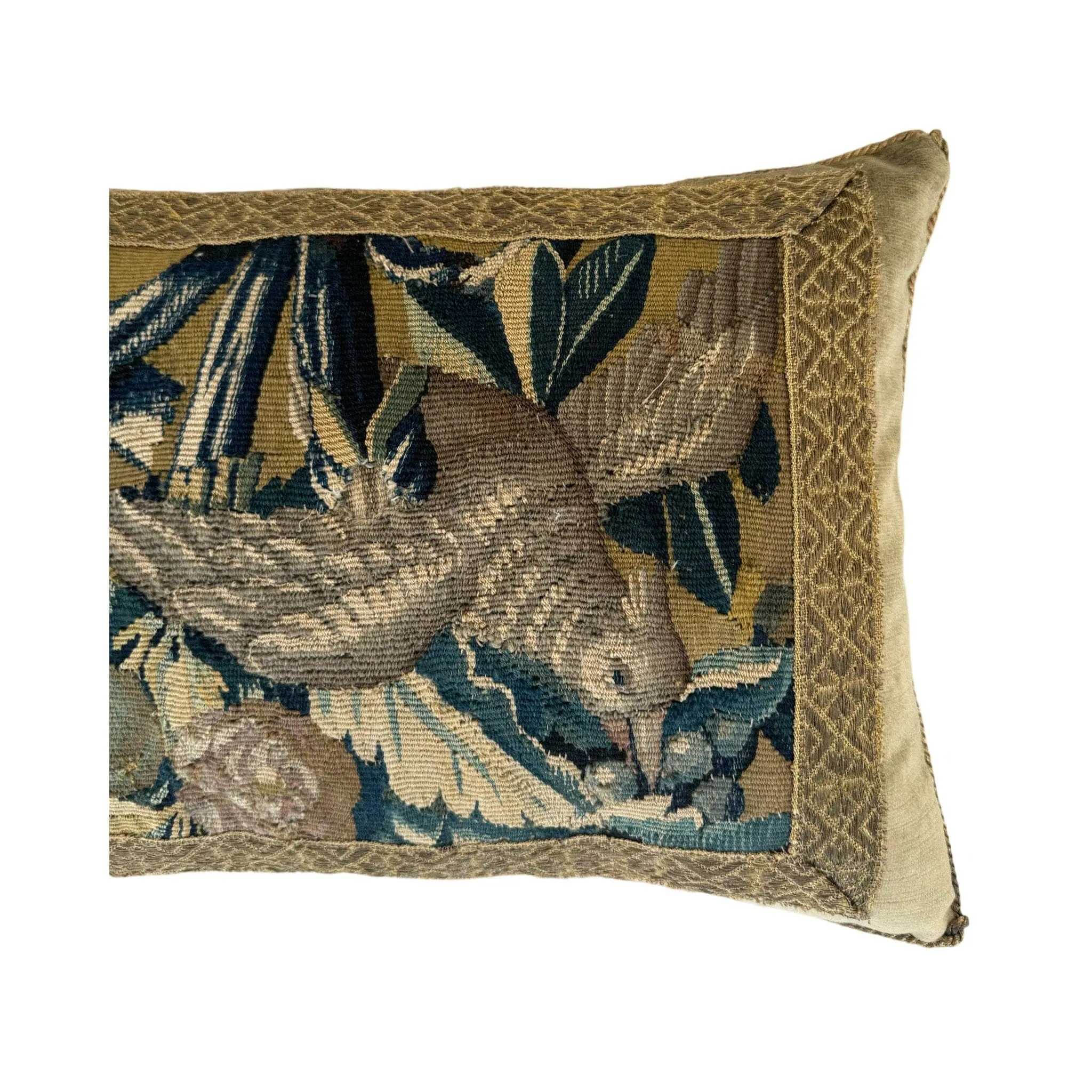 Antique Flemish Tapestry Fragment (#T041424B | 14 x 20”)