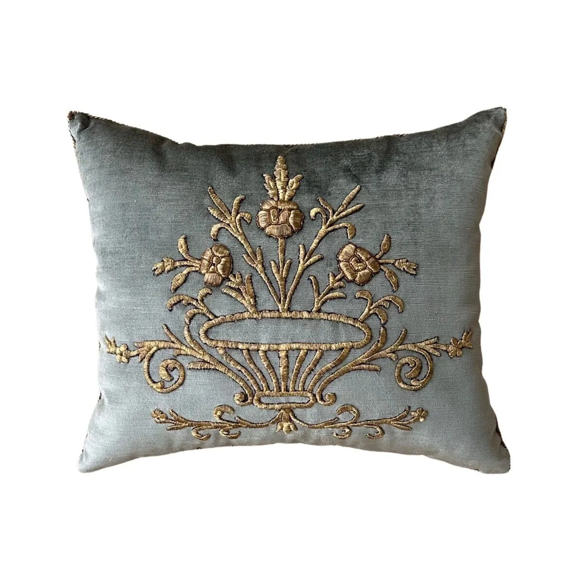 Antique Ottoman Empire Raised Gold Metallic Embroidery (#E031823 | 16 x 19")