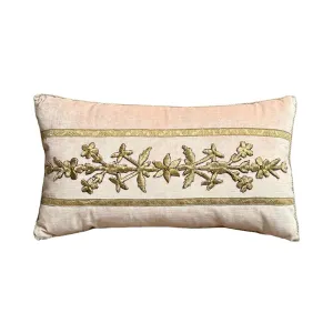 Antique Ottoman Empire Raised Silver Metallic Embroidery (#E042924 | 12 x 21″)