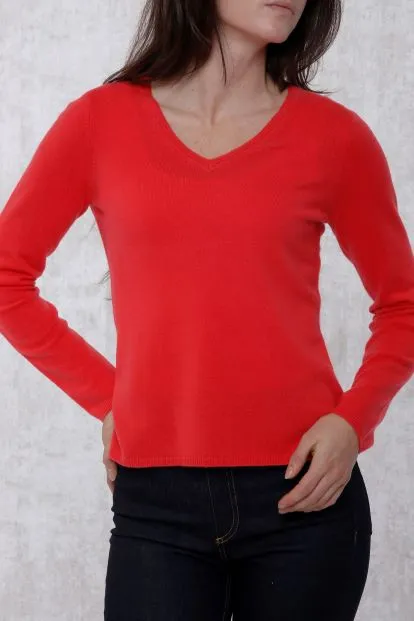 Baby Cashmere Long Sleeve V Neck Pullover