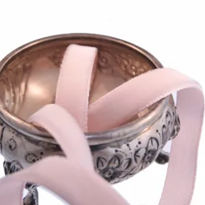Baby Pink Velvet Ribbon Vintage from France 7mm