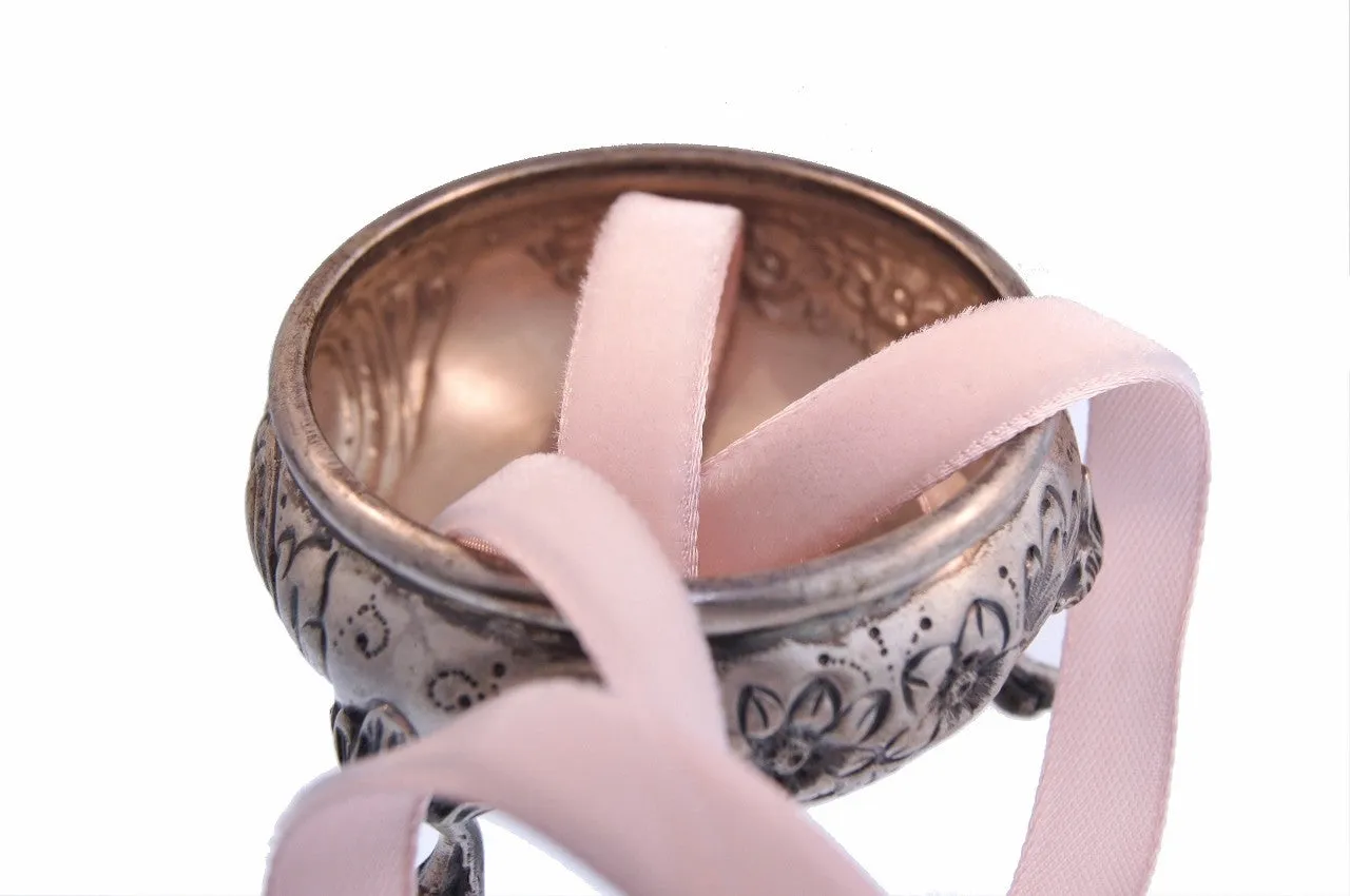 Baby Pink Velvet Ribbon Vintage from France 7mm