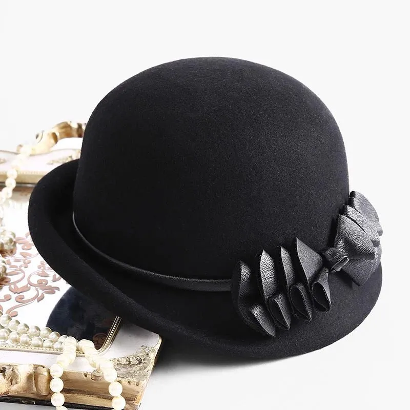 Beckyruiwu Lady Autumn And Winter Chic Irregular Brim Fedora Hats Woman Party Formal Top Grade 100% Wool Felt Hat