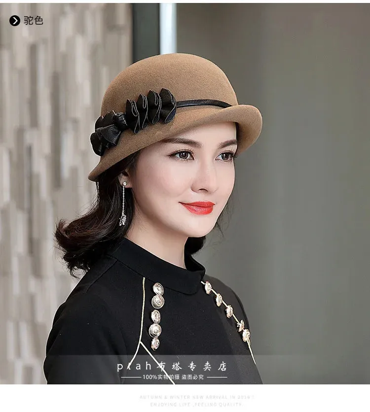 Beckyruiwu Lady Autumn And Winter Chic Irregular Brim Fedora Hats Woman Party Formal Top Grade 100% Wool Felt Hat