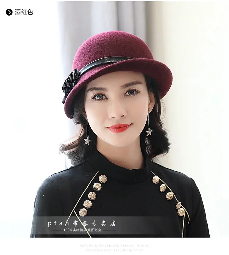 Beckyruiwu Lady Autumn And Winter Chic Irregular Brim Fedora Hats Woman Party Formal Top Grade 100% Wool Felt Hat