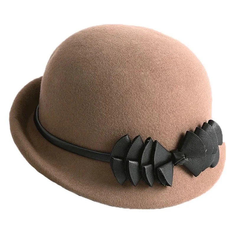 Beckyruiwu Lady Autumn And Winter Chic Irregular Brim Fedora Hats Woman Party Formal Top Grade 100% Wool Felt Hat