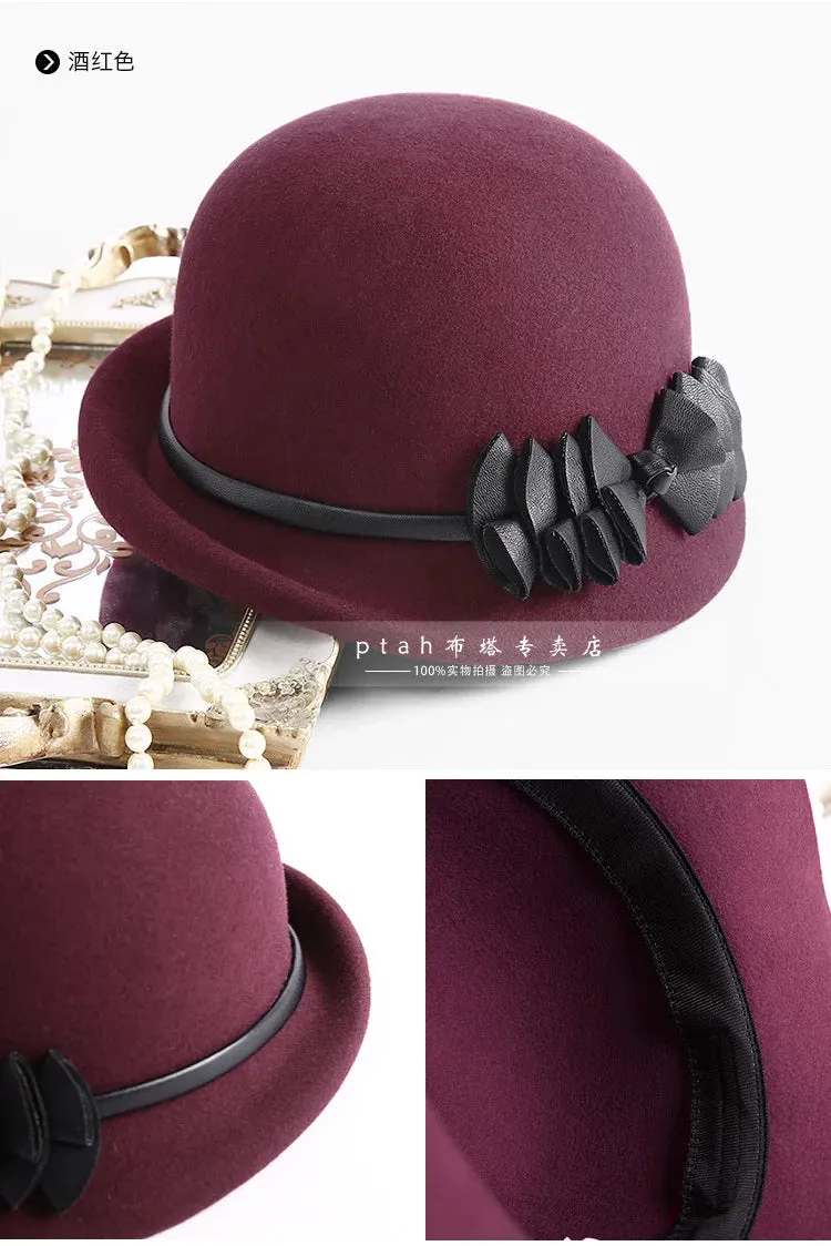Beckyruiwu Lady Autumn And Winter Chic Irregular Brim Fedora Hats Woman Party Formal Top Grade 100% Wool Felt Hat