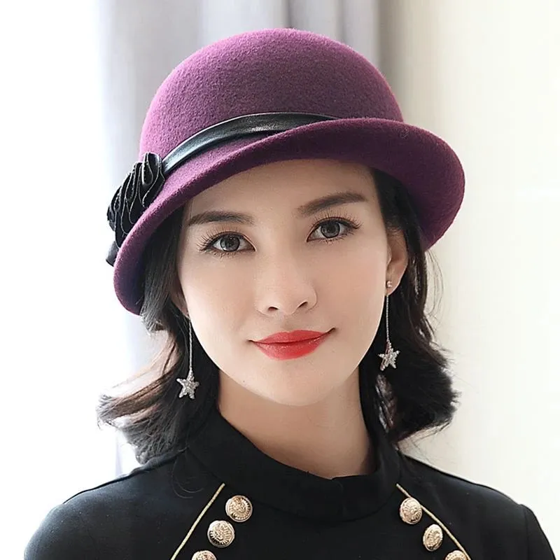 Beckyruiwu Lady Autumn And Winter Chic Irregular Brim Fedora Hats Woman Party Formal Top Grade 100% Wool Felt Hat